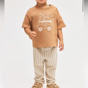 H&M LINEN-BLEND JOGGERS Size 9M